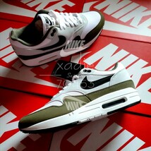 新品 正規品 NIKE ナイキ AIR MAX 1 エアマックス 1 白 ホワイト オリーブ カーキ 黒 29cm US11 箱付き_画像1