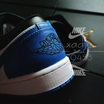 新品 正規品 NIKE ナイキ AIR JORDAN 1 LOW エアジョーダン 1 ロー 黒 ブラック 青 ロイヤルブルー 白 27.5cm US9.5 箱付き_画像6