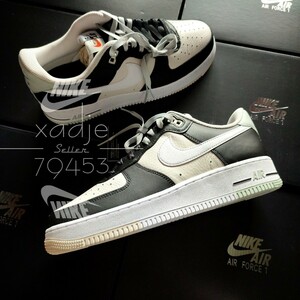 新品 正規品 NIKE ナイキ AIR FORCE1 LOW エアフォース1 ロー スプリット 黒 ブラック 白 ファントム 26cm US8 箱付き