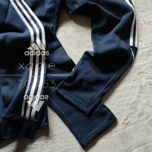 新品 正規品 adidas アディダス 上下セット セットアップ スウェット パーカー パンツ 紺 ネイビー 白 裏起毛 ロゴ刺繍 三本ライン XL_画像7