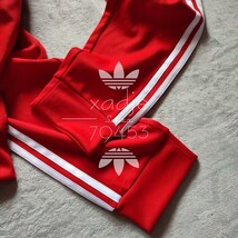 新品 正規品 adidas originals アディダス オリジナルス ジャージ 上下セット ジャケット パンツ セットアップ ロゴ刺繍 赤 レッド 白 L_画像8