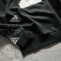 新品 正規品 adidas アディダス 立体ロゴ 上下セット セットアップ パーカー ハーフパンツ 黒 ブラック 白 ホワイト M_画像5