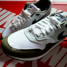 新品 正規品 NIKE ナイキ AIR MAX 1 エアマックス 1 白 ホワイト オリーブ カーキ 黒 27.5cm US9.5 箱無し_画像5