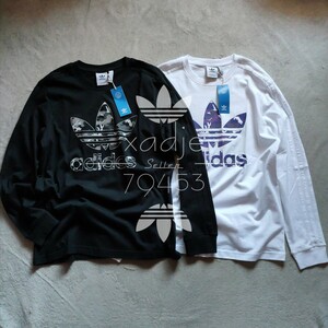  новый товар стандартный товар adidas originals Adidas Originals 2 шт. комплект длинный рукав long T принт чёрный черный белый белый 3шт.@ линия камуфляж M