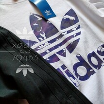 新品 正規品 adidas originals アディダス オリジナルス 2枚セット 長袖 ロンT プリント 黒 ブラック 白 ホワイト 3本ライン 迷彩 XL_画像4