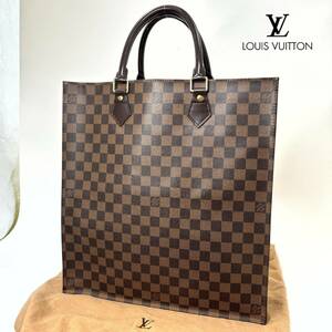 1円【新品同様】LOUIS VUITTON ルイヴィトン N51140 ダミエ サックプラ トート ハンドバッグ レディース ブラウン系 大人気 お洒落