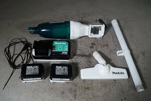 ◎ makita マキタ 充電式クリーナ 充電器 100V バッテリー 2個付き ※ジャンク品 MCL143D