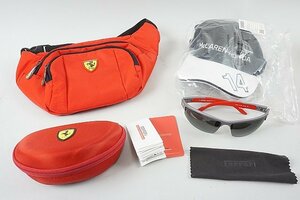 フェラーリ サングラス ケース付 / ショルダーポーチ / マクラーレンホンダ F.アロンソ キャップ #14 F1グッズ 3点セット