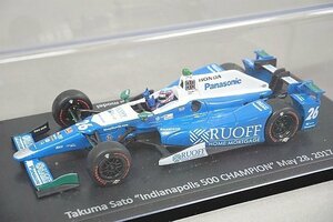 グリーンライト 1/43 ダラーラ IR-12 ホンダ 佐藤琢磨 インディアナポリス500 チャンピオン 2017 #26 インディーカー AUTO SPORT 特注