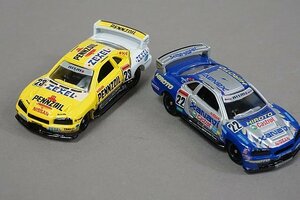 TOMICA トミカ 1/61 NISSAN 日産 スカイライン GT-R R34 23 PENNZOIL ZEXEL ペンゾイル ゼクセル GT-R & 22 XANAVI ザナヴィ HIROTO GT-R