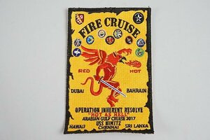 ★ アメリカ海軍 VAQ-142 / CVN-68 2017 FIRE CRUISE RED HOT ワッペン / パッチ ベルクロなし