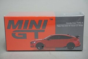 MINIGT / TSM トゥルースケール 1/64 HONDA ホンダ シビック Type R 2023 ラリーレッド W/ Advan GT RHD MGT00546-R