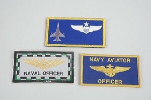 ★ NAVY AVIATOR OFFICER などワッペン / パッチ 2点ベルクロなし 1点ベルクロあり 3点セット