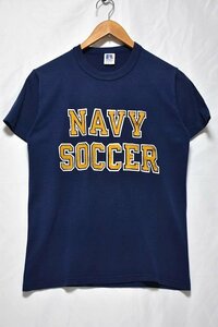 ＠美品 Russell Athletic ラッセルアスレチックス US.NAVY サッカーTシャツtt144 アメリカ古着 S