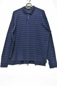 @美品 ラルフローレン RALPH LAUREN 長袖ポロシャツRB646 XXL ビックサイズ アメリカ古着 ボーダー