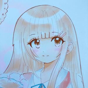 手描きイラスト Ｂ５ オリジナル ミルクティー 女の子 少女