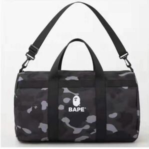 BAPE最終値下 A BATHING APE／迷彩カモ◆ア ベイシング エイプ◆ブラックダッフルブラックカモ柄◆迷彩カモ BAPE