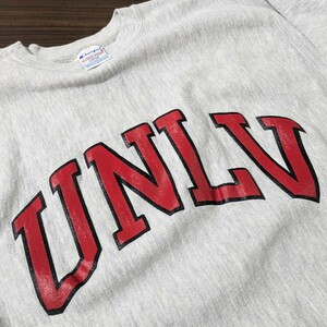 90s チャンピオン リバースウィーブ UNLV スウェット Lサイズ USA製 ビンテージ Champion グレー アメリカ製 刺繍タグ ヴィンテージ *19