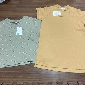 新品！キッズ子ども女の子半袖トップス 半袖Tシャツワンピース２点セット90.95センチ