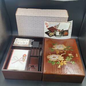 *1 jpy start *#23146..... set ...... gift guide box tree box .. supplies ceremonial occasions all-purpose set compound lacquer ware box to hold letters ..