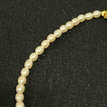 パール 真珠 ネックレス 全長約40cm 珠直径約5.05mm～5.60mm アクセサリー　031513w/T9（K）_画像2