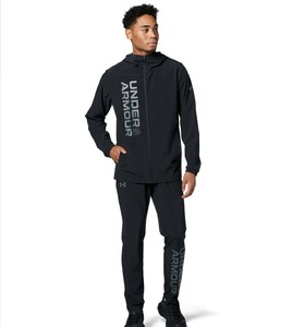 即決新品 Mサイズ UNDER ARMOUR アストーム ウィンドジャケット 薄手ジャージ 上下セット セットアップ ブラック アンダーアーマー