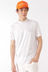 即決新品 New Balance GOLF メンズ半袖モックネックシャツ ホワイト 5サイズ Lサイズ相当 ニューバランス ゴルフ