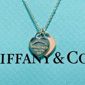 ティファニー ダブルハート リターントゥ ピンク エナメル ネックレス シルバー TIFFANY&Co.★867