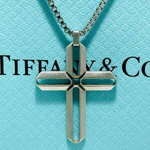 希少 ティファニー ゼリージュ クロス ネックレス スチール ステンレス TIFFANY&Co. 50cm 十字架★869