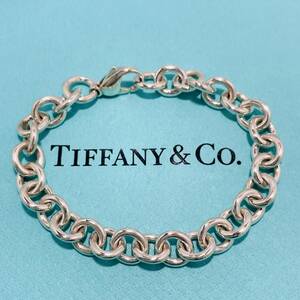 美品 15cm ティファニー ドーナツチェーン ミディアム ブレスレット TIFFANY&Co. シルバー★757