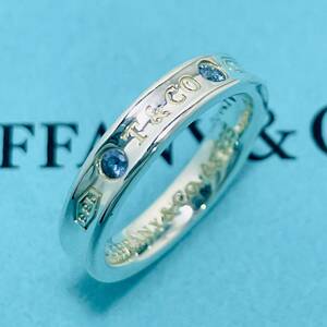 11号 ティファニー モンタナサファイア 2P ナロー 1837 リング シルバー TIFFANY&Co.★878