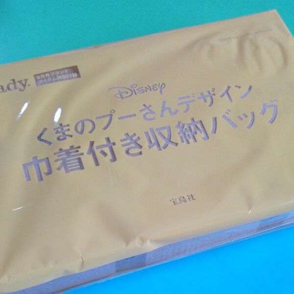 くまのプーさんデザイン　巾着付き収納バッグ【steady2021年9月号付録】