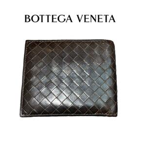 即日発送 BOTTEGA VENETA 二つ折り財布 レザー イントレチャートの画像1