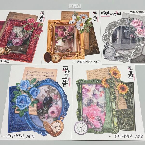 【海外ステッカーB98】黒いたぬき様 大きめ 装飾ステッカー 額縁 薔薇