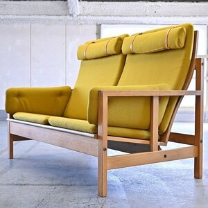  rare goods Northern Europe Vintage fretelisia made [Model 2252]2 seater . sofa oak natural wood Denmark bo-e*mo-ensen living kitani