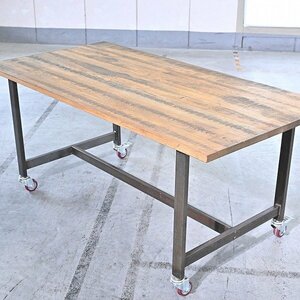 アデペシュ「molid working table/モリード ワーキングテーブル」机a オーク無垢材 ダイニング キャスター付き 作業台 a.depeche