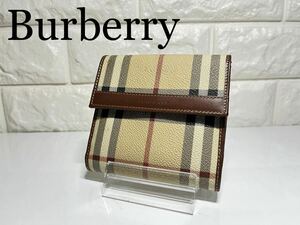 Burberry 財布　二つ折り　コンパクト　小銭入れ有り　ノバチェック柄