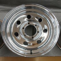 □送料無料 A2■ USA製/メッキスチール ■ 16×8J+13位 ■ 6H PCD139.7 ■ φ108 ◇ ４本 ◇ 2ピース/クロームメッキ系 M14可/鉄ホイール_画像4