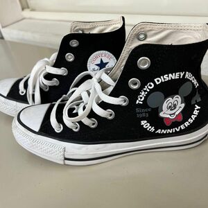 1回使用 ディズニー コンバース 22.5cm スニーカー オールスター CONVERSE ALL STAR ハイカット