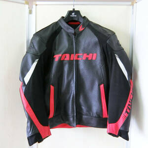 ●RS TAICHI RSタイチ コア１レザージャケット RSJ830 肩・肘・背・チェストプロテクター付 EURO50/US40 防風ライナー欠品ブラック／レッド