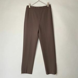 EVERYDAY I LIKE エブリデイアイライク 美品 スリットテーパードパンツ ボトムス スラックス ジップ ストレッチ イージー ベージュ size 38