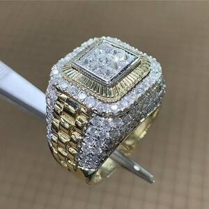 新品 18ｋgpゴールド ダイヤモンドcz カレッジリング 指輪 15.3g 選べるサイズ 上質 質感 高品質 高級感 大人気 メンズレディース 格安