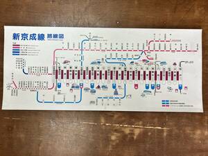 新京成線　車内路線図　放出品　列車内掲示用　路線図　鉄道部品　　170