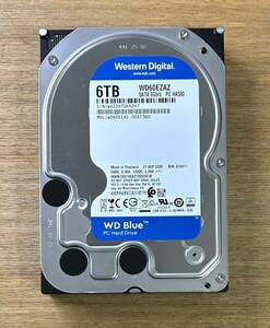 【使用217時間】WD60EZAZ●6TB●Western Digital 3.5インチ SATA600 5400rpm WD HDD ウェスタンデジタル 検品済み WD60EZAZ-RT【使用少】