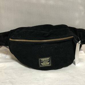 新品 Vanson Leathers 9SBB Fanny Pack Black Made in USA 定価19,250円 本革 スエード ウエスト ショルダー bag supreme バッグ バンソン 