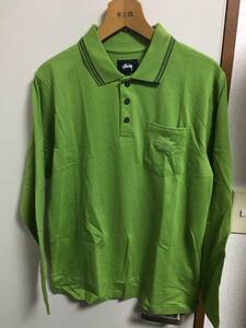 新品 STUSSY DILLON LS POLO US S 定価12,744円 ポロシャツ 長袖 ステューシー OLIVE オリーブ