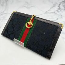 ●【売り切り】GUCCI グッチ シェリーライン 札入れ 二つ折り オールドグッチ ブランド小物 GGキャンバス キャンバス×レザー_画像1