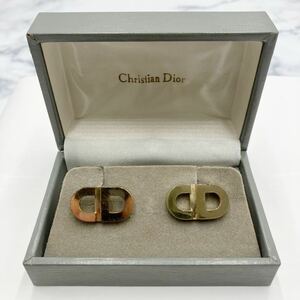 $【売り切り】Christian Diorクリスチャンディオール カフスボタン メンズ ブランドアクセサリー ゴールドカラー 箱付属 CDロゴ