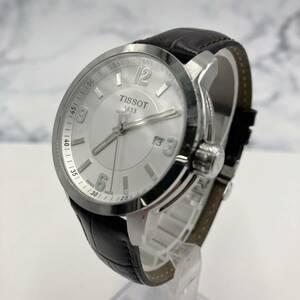 ＄【売り切り】TISSOTティソ 1853 T055410A クオーツ デイト レザーベルト　白文字盤 メンズ腕時計