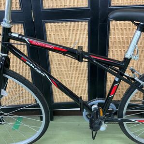 $【売り切り】Beluga ベルーガ SHIMANO シマノ 700×28C クロスバイク 折りたたみ自転車 6段変速 SPORTS MIND ブラック×レッドの画像10